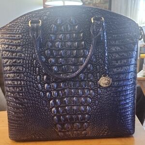 Brahmin Elegant Blue Crocodile-Embossed Women's Bag